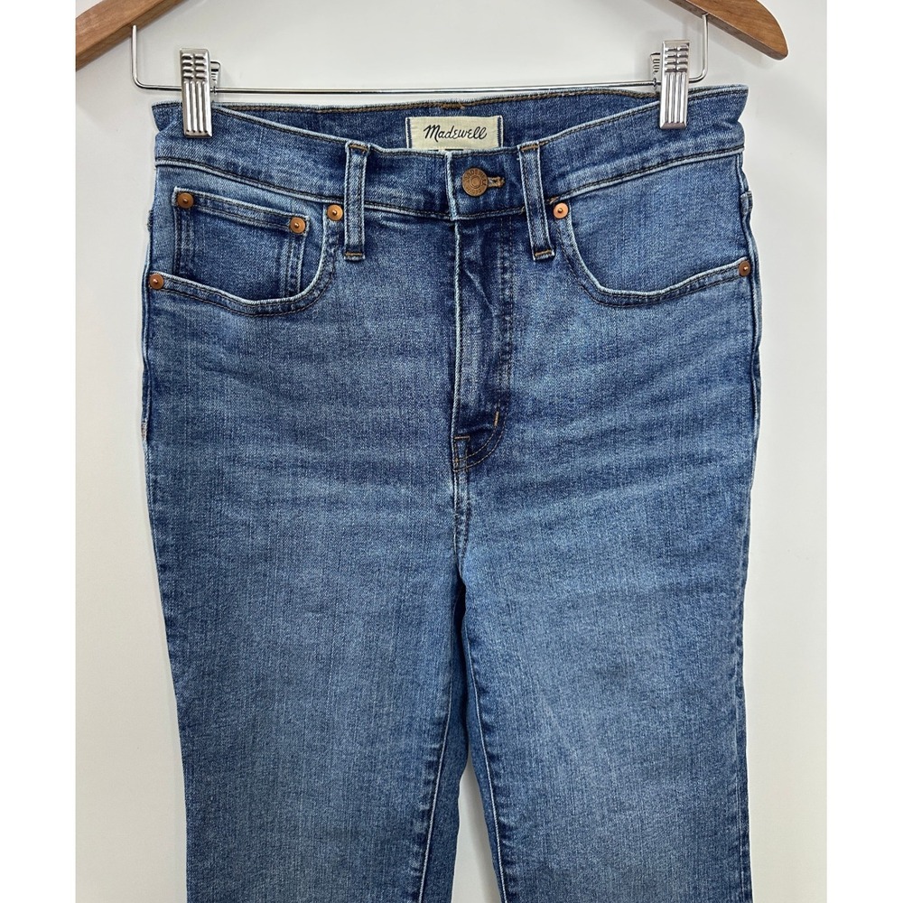 Madewell Cali Demi Boot Jeans Glenside Wash Blue Denim Size 26 Cropped Cotton - Picture 3 of 12